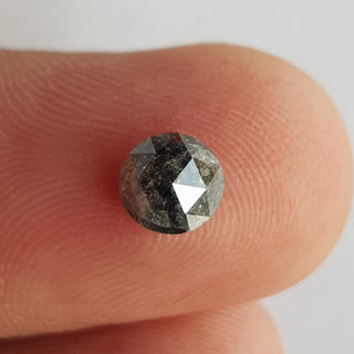 1.05CTW/5.9mm Clear Grey/Black Salt and Pepper Round Shaped Rose Cut Faceted Diamond Loose, Round Rose Cut Loose Diamond For Ring, DDS745/7