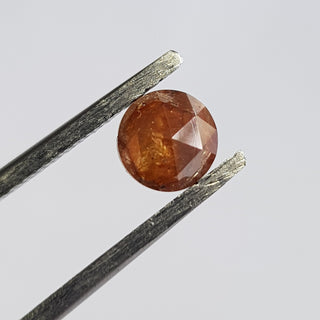 0.82CTW/5.3mm Natural Clear Red Round Shaped Rose Cut Faceted Diamond Loose Cabochon For Ring, DDS746/15