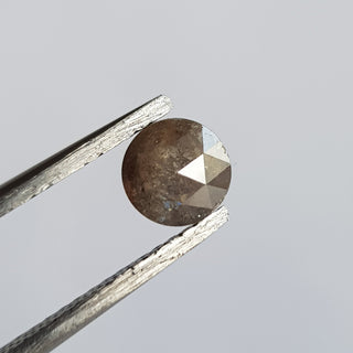 0.93CTW/5.6mm Clear Grey Round Shaped Rose Cut Faceted Diamond Loose Cabochon, Faceted Rose Cut Loose Diamond For Ring, DDS746/23