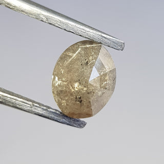 1.55CTW/7.9mm Grey Oval Shaped Rose Cut Loose Diamond, Faceted Rose Cut Diamond Loose Ring, DDS739/4