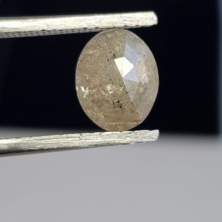 1.55CTW/7.9mm Grey Oval Shaped Rose Cut Loose Diamond, Faceted Rose Cut Diamond Loose Ring, DDS739/4