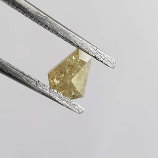 5.2mm/0.51CTW Shield Shaped Clear Yellow Salt And Pepper Rose Cut Diamond Loose, Faceted Rose Cut Loose Diamond For Ring, DDS657/8