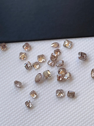 6 Pieces 2mm To 2.5mm Natural Light Pink Rose Cut Diamond Loose, Natural Faceted Brilliant Cut Mixed Shape Pink Diamond Cabochon, DDS632/4