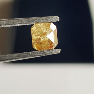 OOAK 0.61CTW/5.3mm Clear yellow Asscher Cut Rose Cut Loose Diamond, Faceted Rose Cut Loose Diamond For Ring, DDS673/17