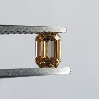 5.4mm/0.66CTW Clear Brown Emerald Cut Step Cut Rose Cut Loose Diamond, Faceted Champagne Brown Diamond Loose For Ring, DDS741/3