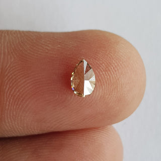 6.2mm/0.47CTW Clear Brown Pear Shaped Step Cut Brilliant Cut Pear Rose Cut Loose Diamond, Faceted Rose Cut Diamond Loose For Ring, DDS741/8