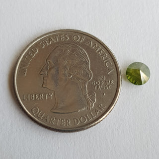 0.83CTW/5.5mm Treated Green Faceted Round Brilliant Cut Diamond Loose, Green Solitaire Full Cut Loose Diamond For Ring, DDS743/7