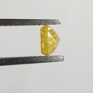 0.84CTW/5.4mm Natural Yellow Faceted Round Rose Diamond Loose, Old Rose Cut Loose Diamond For Ring, Extra Lustre More Facets, DDS744/1