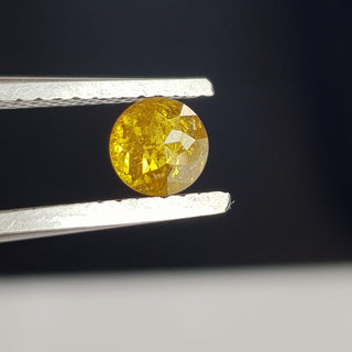 0.57CTW/4.6mm Clear Yellow Faceted Round Shaped Rose Cut Diamond Loose, Old Rose Cut Loose Diamond Ring, Extra Lustre More Facets, DDS744/5