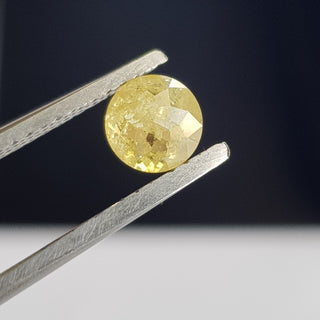 0.92CTW/5.3mm Natural Yellow Faceted Round Shaped Rose Cut Diamond Loose, Old Rose Cut Loose Diamond Ring, Extra Lustre More Facets,DDS744/3