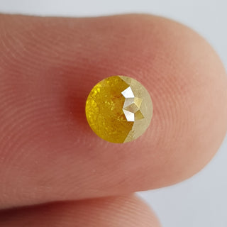 1.11CTW/5.7mm Natural Clear Yellow Faceted Round Shaped Diamond Loose, Old Rose Cut Loose Diamond Ring, Extra Lustre More Facets, DDS744/4