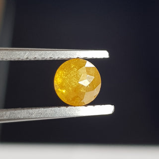 0.51CTW/5.5mm Clear Yellow Orange Faceted Round Rose Cut Diamond Loose, Old Rose Cut Loose Diamond Ring, Extra Lustre More Facets, DDS744/6