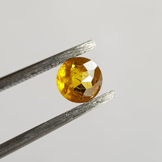 0.85CTW/5.1mm Clear Yellow Orange Faceted Round Shaped Rose Cut Diamond Loose, Old Rose Cut Diamond Ring, Extra Lustre More Facets, DDS744/8