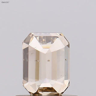 5.4mm/0.66CTW Clear Brown Emerald Cut Step Cut Rose Cut Loose Diamond, Faceted Champagne Brown Diamond Loose For Ring, DDS741/3