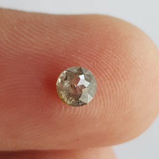 0.54CTW/4.6mm Clear Grey Salt And Pepper Faceted Round Rose Cut Diamond Loose, Old Rose Cut Loose Diamond, Extra Lustre, DDS744/10