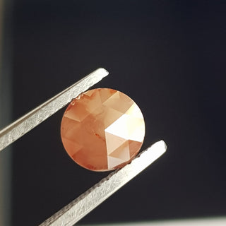 1.21CTW/6.9mm Natural Brown/Red Round Rose Cut Faceted Diamond Loose, Round Red Loose Diamond For Ring, DDS745/1