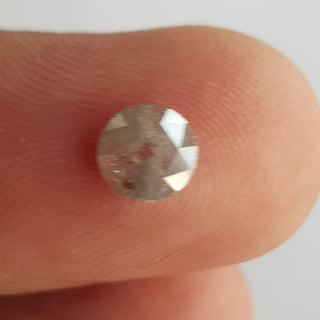 0.76CTW/6mm Natural Clear Grey Round Shaped Rose Cut Faceted Diamond Loose, Round Grey Rose cut Loose Diamond For Ring, DDS745/6