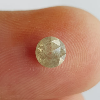 0.76CTW/5.1mm Clear Grey White Round Shaped Rose Cut Faceted Diamond Loose Cabochon, Faceted Rose Cut Loose Diamond For Ring, DDS746/18