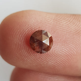 0.84CTW/5.9mm Natural Clear Red Round Shaped Rose Cut Faceted Diamond Loose Cabochon, Round Rose Cut Loose Diamond For Ring, DDS746/25