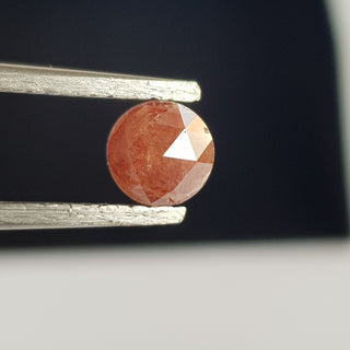0.74CTW/5.2mm Natural Clear Red Round Shaped Rose Cut Faceted Diamond Loose Cabochon, Round Rose Cut Loose Diamond For Ring, DDS746/28