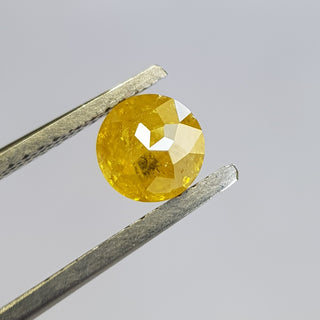 1.11CTW/5.7mm Natural Clear Yellow Faceted Round Shaped Diamond Loose, Old Rose Cut Loose Diamond Ring, Extra Lustre More Facets, DDS744/4
