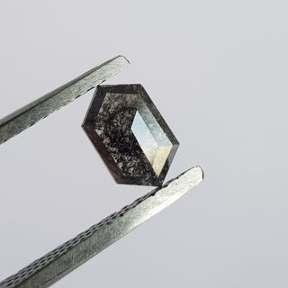 7.2mm/0.54CTW Clear Black Salt And Pepper Fancy Shield Shaped Rose Cut Diamond Loose Cabochon, Faceted Rose Cut Diamond For Ring, DDS750/19