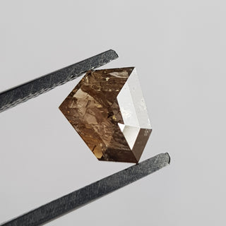 7.8mm/1.37CTW Clear Brown Shield Shaped Rose Cut Diamond Loose Cabochon, Faceted Rose Cut Loose Diamond For Ring, DDS749/9