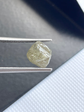 Huge Rare 2.57CTW/8mm Natural Light yellow White Crystal Octahedron Rough Raw Conflict Free Earth Mined Diamond Loose, DDS742/11