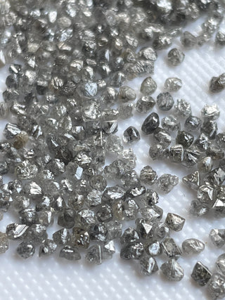 10 Pieces Clear Black White Champagne Brown Rough Raw Uncut Salt And Pepper Diamonds, 2mm To 3mm/1mm To 2mm Smooth Diamonds Loose, DDS582