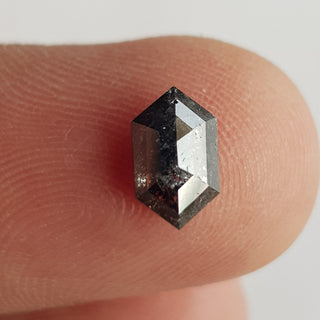 8.7mm/1.28CTW Clear Black Salt And Pepper Fancy Shield Shaped Rose Cut Diamond Loose Cabochon, Faceted Rose Cut Diamond For Ring, DDS749/8