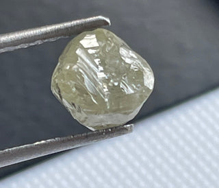 2.46CTW/8mm Natural Yellow White Rough Raw Conflict Free Earth Mined Diamond Crystal Octahedron Loose, DDS742/13