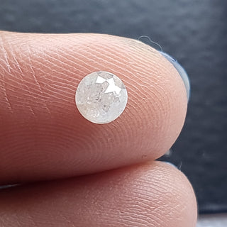 0.43CTW/4.1mm Clear White Round Shaped Rose Cut Faceted Diamond Loose Cabochon, Faceted Rose Cut Loose Diamond For Ring, DDS748/18