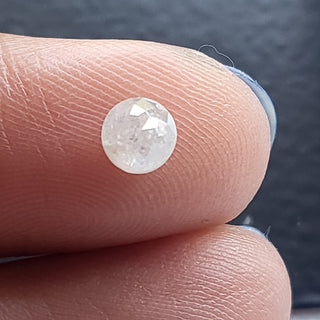 0.43CTW/4.1mm Clear White Round Shaped Rose Cut Faceted Diamond Loose Cabochon, Faceted Rose Cut Loose Diamond For Ring, DDS748/18