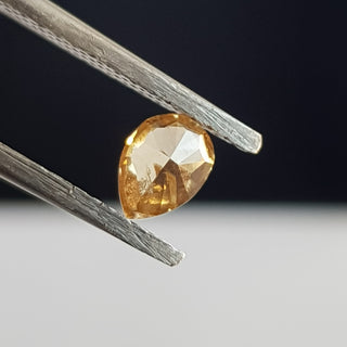 0.372CTW/5.5mm Clear Yellow Pear Shaped Faceted Rose Cut Diamond Loose Cabochon, Natural Clear Yellow Loose Diamond For Ring, DDS762/9