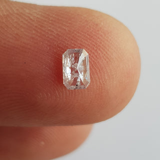 0.36CTW/5.1mm Clear Natural Pink Emerald Cut Rose Cut Diamond Loose, Certified Non Treated Natural Pink Diamond, DDS758/12