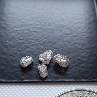 4 Pieces 4mm To 5mm/1.55CTW Natural Pink Diamond Crystal Loose Raw Rough Natural Pink Diamond Earth Mined Conflict Free, DDS751/6