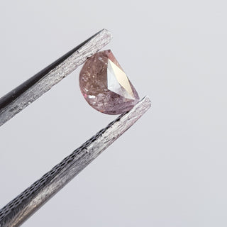 0.27CTW/4.70mm Clear Natural Pink Half Moon Shaped Rose Cut Diamond Loose, Certified Non Treated Natural Pink Diamond, DDS759/6