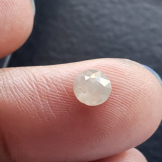 0.42CTW/4.4mm White Round Shaped Rose Cut Faceted Diamond Loose Flat Back Cabochon, Faceted Rose Cut Loose Diamond For Ring, DDS748/16