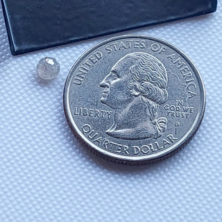 0.43CTW/4.1mm Clear White Round Shaped Rose Cut Faceted Diamond Loose Cabochon, Faceted Rose Cut Loose Diamond For Ring, DDS748/18