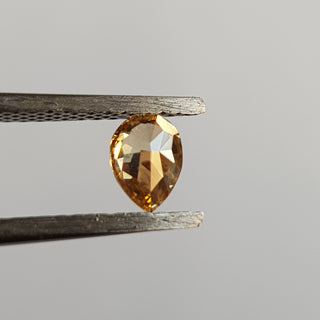 0.372CTW/5.5mm Clear Yellow Pear Shaped Faceted Rose Cut Diamond Loose Cabochon, Natural Clear Yellow Loose Diamond For Ring, DDS762/9