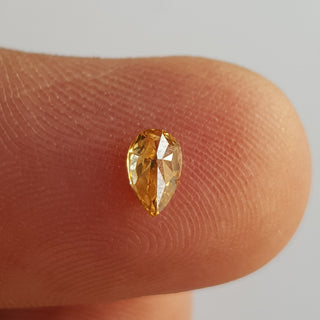 0.344CTW/5.7mm Clear Yellow Pear Shaped Faceted Rose Cut Diamond Loose Cabochon, Natural Clear Yellow Loose Diamond For Ring, DDS762/8