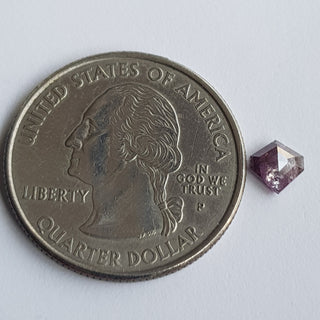 0.55CTW/5.6mm Clear Natural Pink Purple Fancy Shield Shaped Rose Cut Diamond Loose, Certified Non Treated Natural Pink Diamond, DDS760/8