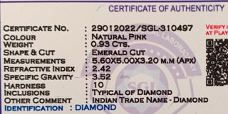 0.93CTW/5.6mm Clear Natural Pink Purple Emerald Cut Rose Cut Diamond Loose, Certified Non Treated Natural Pink Diamond, DDS759/4