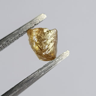 1 Piece 6.3mm/0.83CTW Clear Champagne Yellow Natural Rough Diamond Loose, Sparkly Conflict Free Rough Raw Diamond For Jewelry, DDS765/26