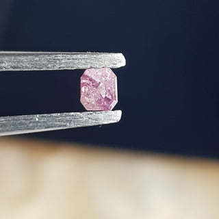 0.14CTW/3mm Clear Natural Pink Emerald Cut Diamond Loose, Faceted Certified Non Treated Pink Diamond For Jewelry, DDS766/9