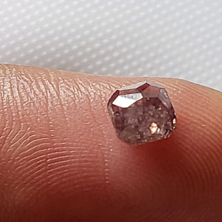 4.6mm/0.54CTW Clear Purple/Pink Color Cushion Shaped Faceted Rose Cut Loose Diamond, Light Pink Rose Cut Diamond For Ring, DDS756/6