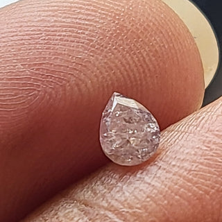 0.209CTW/4.7mm Clear Natural Pink Pear Shaped Faceted Full Cut Diamond Loose, Certified Non Treated Natural Pink Diamond For Ring, DDS763/5