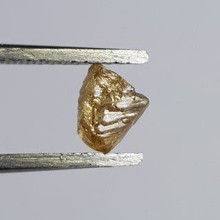 1 Piece 6.3mm/0.83CTW Clear Champagne Yellow Natural Rough Diamond Loose Sparkly Conflict Free Rough Raw Diamond