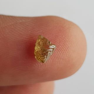 1 Piece 6.3mm/0.83CTW Clear Champagne Yellow Natural Rough Diamond Loose, Sparkly Conflict Free Rough Raw Diamond For Jewelry, DDS765/26