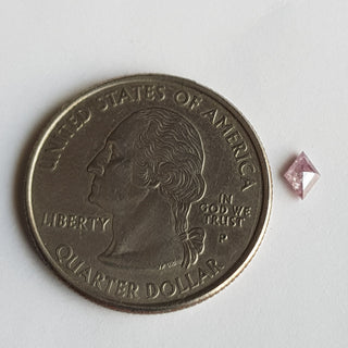 0.190CTW/5mm Natural Clear Pink Fancy Kite Shaped Rose Cut Diamond Loose, Certified Non Treated Pink Diamond Loose for Ring, DDS766/8